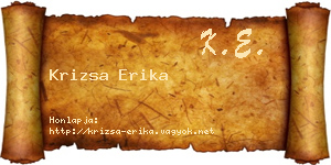 Krizsa Erika névjegykártya